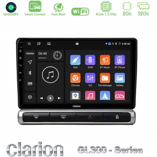 Clarion GL300 Series 4Core Android ClarionOS 2+32GB Citroen C3 2016-> Navigation Multimedia Tablet 9" Με Carplay & Android Auto
