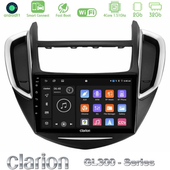Clarion GL300 Series 4Core Android ClarionOS 2+32GB Chevrolet Trax 2013-2020 Navigation Multimedia Tablet 9" Με Carplay & Android Auto