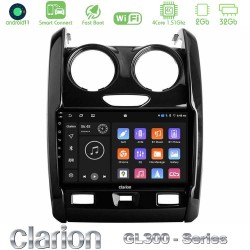 Clarion GL300 Series 4Core Android ClarionOS 2+32GB Dacia Duster 2014-2018 Navigation Multimedia Tablet 9" Με Carplay & Android Auto