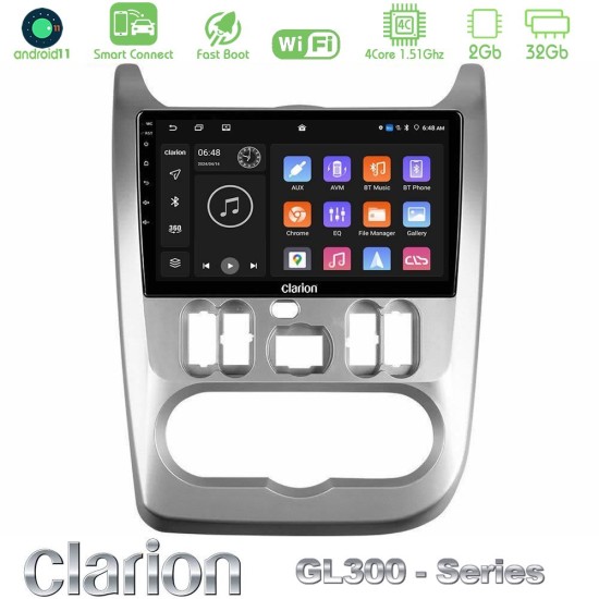 Clarion GL300 Series 4Core Android ClarionOS 2+32GB Dacia Duster/Sandero/Logan Navigation Multimedia Tablet 9" Με Carplay & Android Auto Clarion GL300 Series 4Core Android ClarionOS 2+32GB Dacia Duster/Sandero/Logan Navigation Multimedia Tablet 9" Με Carplay & Android Auto