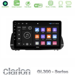 Clarion GL300 Series 4Core Android ClarionOS 2+32GB Dacia Sandero/Logan/Jogger 2022-> Navigation Multimedia Tablet 9" Με Carplay & Android Auto