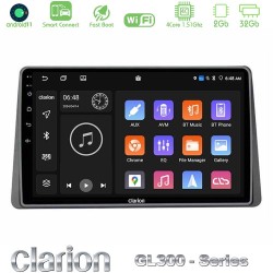 Clarion GL300 Series Dacia Duster 2023-2024 4Core Android ClarionOS 2+32GB Navigation Multimedia Tablet 10" Με Carplay & Android Auto