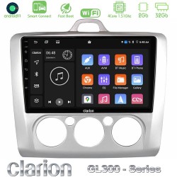 Clarion GL300 Series 4Core Android ClarionOS 2+32GB Ford Focus Manual AC Navigation Multimedia Tablet 9" Με Carplay & Android Auto