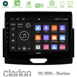 Clarion GL300 Series 4Core Android ClarionOS 2+32GB Ford Ranger 2017-2022 Navigation Multimedia Tablet 9" Με Carplay & Android Auto