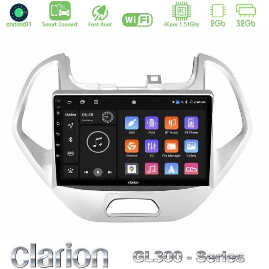 Clarion GL300 Series 4Core Android ClarionOS 2+32GB Ford KA 2016-2020 Navigation Multimedia Tablet 9" Με Carplay & Android Auto