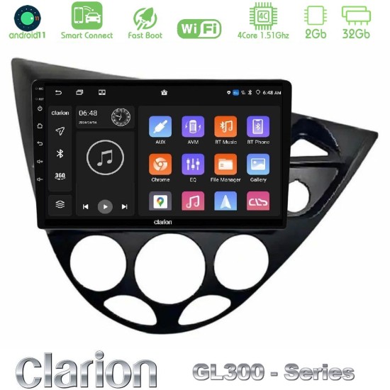 Clarion GL300 Series 4Core Android ClarionOS 2+32GB Ford Focus 1999-2004 (RHD) Navigation Multimedia Tablet 9" Με Carplay & Android Auto