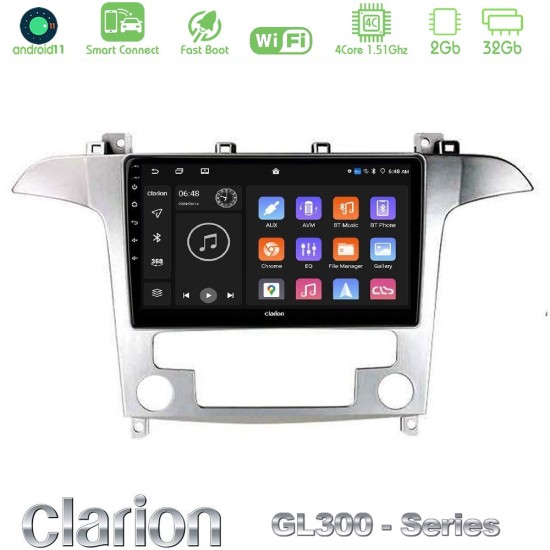 Clarion GL300 Series Ford S-Max 2006-2012 4Core Android ClarionOS 2+32GB Navigation Multimedia Tablet 9" Με Carplay & Android Auto Με Carplay & Android Auto