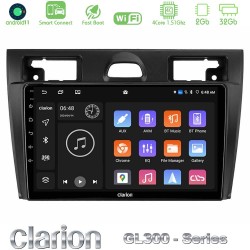 Clarion GL300 Series 4Core Android ClarionOS 2+32GB Ford Fiesta/Fusion Navigation Multimedia Tablet 9" Με Carplay & Android Auto
