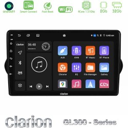 Clarion GL300 Series 4Core Android ClarionOS 2+32GB Fiat Tipo 2015-2022  Navigation Multimedia Tablet 9" Με Carplay & Android Auto