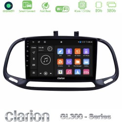 Clarion GL300 Series 4Core Android ClarionOS 2+32GB Fiat Doblo 2015-2022 Navigation Multimedia Tablet 9" Με Carplay & Android Auto