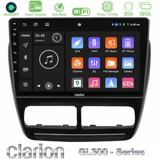 Clarion GL300 Series 4Core Android ClarionOS 2+32GB Fiat Doblo / Opel Combo 2010-2014 Navigation Multimedia Tablet 9" Με Carplay & Android Auto