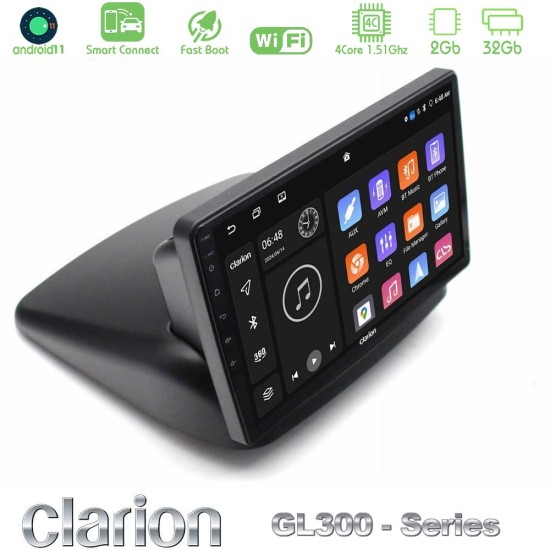 Clarion GL300 Series 4Core Android ClarionOS 2+32GB Fiat Doblo 2002-2009 Navigation Multimedia Tablet 10" Με Carplay & Android Auto