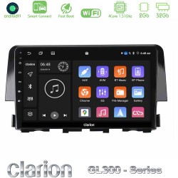 Clarion GL300 Series 4Core Android ClarionOS 2+32GB Honda Civic 2016-2020 Navigation Multimedia Tablet 9" Με Carplay & Android Auto
