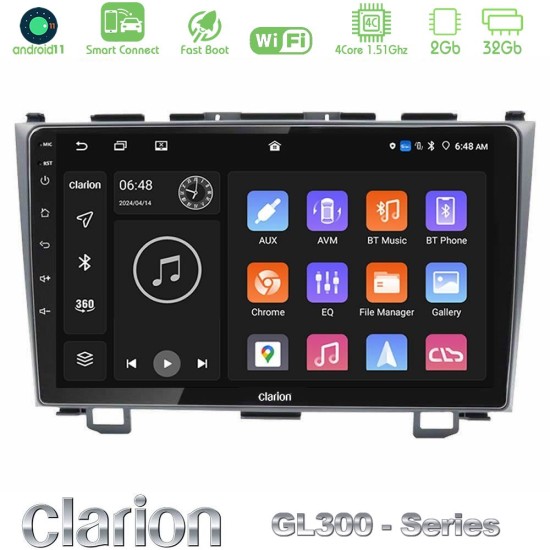 Clarion GL300 Series 4Core Android ClarionOS 2+32GB Honda CRV Navigation Multimedia Tablet 9" Με Carplay & Android Auto