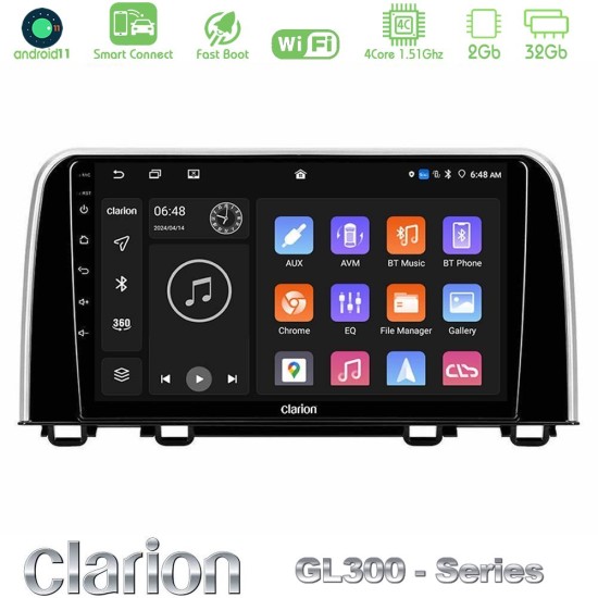 Clarion GL300 Series 4Core Android ClarionOS 2+32GB Honda CR-V 2019-> Navigation Multimedia Tablet 10" Με Carplay & Android Auto