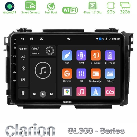 Clarion GL300 Series 4Core Android ClarionOS 2+32GB Honda HR-V Navigation Multimedia Tablet 9" Με Carplay & Android Auto