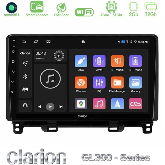 Clarion GL300 Series 4Core Android ClarionOS 2+32GB Honda Jazz 2021-2025 Navigation Multimedia Tablet 9" Με Carplay & Android Auto