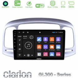Clarion GL300 Series 4Core Android ClarionOS 2+32GB Hyundai Accent 2006-2011 Navigation Multimedia Tablet 9" Με Carplay & Android Auto