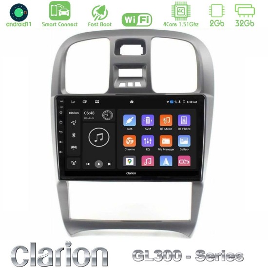 Clarion GL300 Series 4Core Android ClarionOS 2+32GB Hyundai Sonata 2001-2005 Navigation Multimedia Tablet 9" Με Carplay & Android Auto