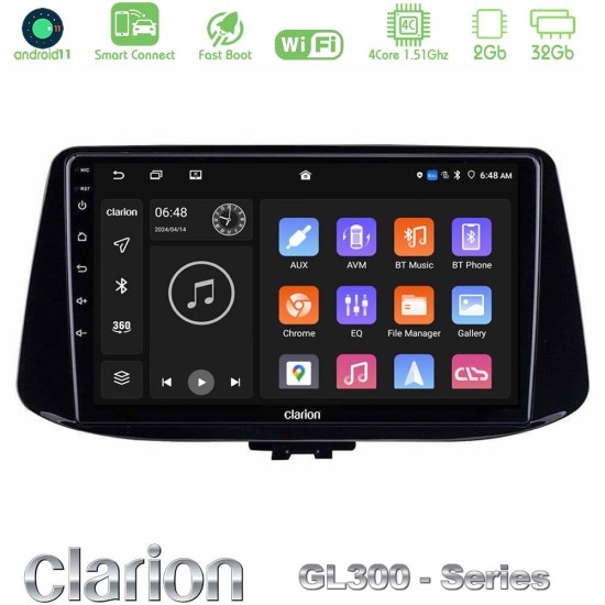 Clarion GL300 Series 4Core Android ClarionOS 2+32GB Hyundai i30 Navigation Multimedia Tablet 9" Με Carplay & Android Auto Clarion GL300 Series 4Core Android ClarionOS 2+32GB Hyundai i30 Navigation Multimedia Tablet 9" Με Carplay & Android Auto