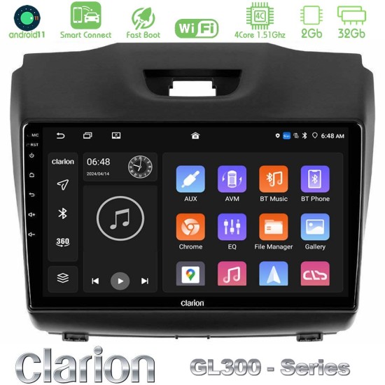 Clarion GL300 Series 4Core Android ClarionOS 2+32GB Isuzu D-MAX 2012-2019 Navigation Multimedia Tablet 9" Με Carplay & Android Auto Clarion GL300 Series 4Core Android ClarionOS 2+32GB Isuzu D-MAX 2012-2019 Navigation Multimedia Tablet 9" Με Carplay & Android Auto