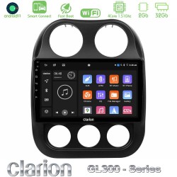 Clarion GL300 Series 4Core Android ClarionOS 2+32GB Jeep Compass 2012-2016 Navigation Multimedia Tablet 10" Με Carplay & Android Auto