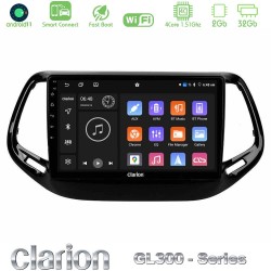 Clarion GL300 Series 4Core Android ClarionOS 2+32GB Jeep Compass 2017> Navigation Multimedia Tablet 10" Με Carplay & Android Auto