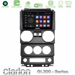 Clarion GL300 Series 4Core Android ClarionOS 2+32GB Jeep Wrangler 2Door 2008-2010 Navigation Multimedia Tablet 9" Με Carplay & Android Auto