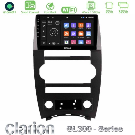 Clarion GL300 Series 4Core Android ClarionOS 2+32GB Jeep Commander 2007-2008 Navigation Multimedia Tablet 9" Με Carplay & Android Auto Clarion GL300 Series 4Core Android ClarionOS 2+32GB Jeep Commander 2007-2008 Navigation Multimedia Tablet 9" Με Carplay & Android Auto