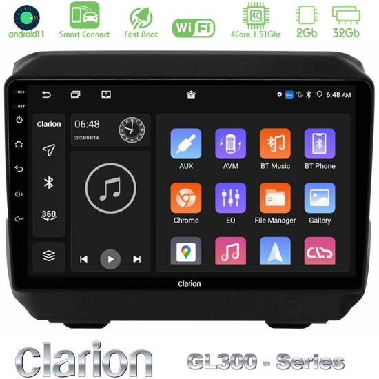 Clarion GL300 Series 4Core Android ClarionOS 2+32GB Jeep Wrangler 2018-> Navigation Multimedia Tablet 9" Με Carplay & Android Auto