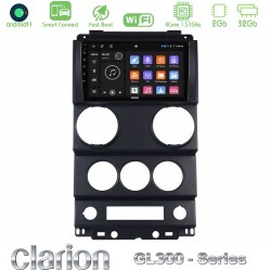 Clarion GL300 Series 4Core Android ClarionOS 2+32GB Jeep Wrangler 2008-2010 Navigation Multimedia Tablet 9" Με Carplay & Android Auto