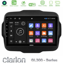 Clarion GL300 Series 4Core Android ClarionOS 2+32GB Jeep Renegade 2015-2019 Navigation Multimedia Tablet 9" Με Carplay & Android Auto