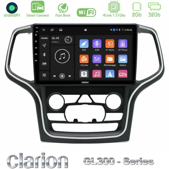 Clarion GL300 Series 4Core Android ClarionOS 2+32GB Jeep Grand Cherokee 2014-2020 Navigation Multimedia Tablet 10" Με Carplay & Android Auto