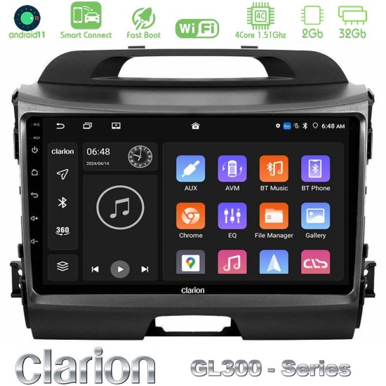 Clarion GL300 Series 4Core Android ClarionOS 2+32GB Kia Sportage Navigation Multimedia Tablet 9" Με Carplay & Android Auto