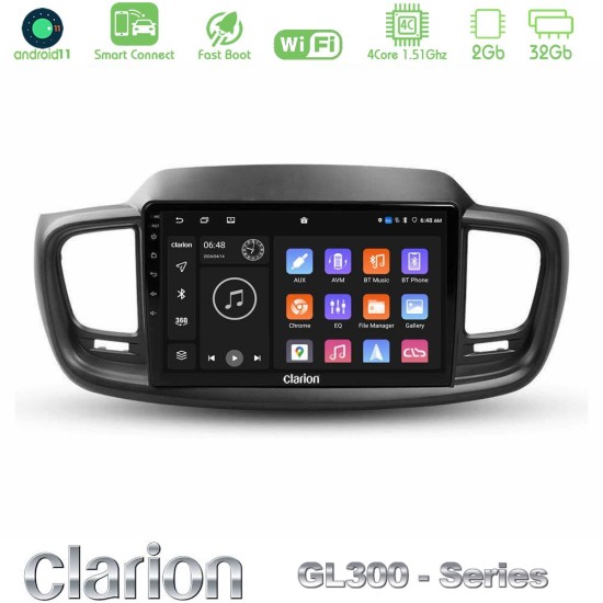 Clarion GL300 Series 4Core Android ClarionOS 2+32GB Kia Sorento 2018-2021 Navigation Multimedia Tablet 9" Με Carplay & Android Auto