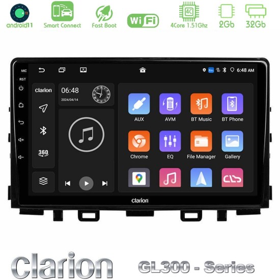 Clarion GL300 Series 4Core Android ClarionOS 2+32GB Kia Stonic Navigation Multimedia Tablet 9" Με Carplay & Android Auto