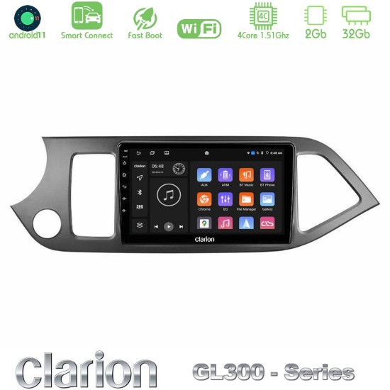 Clarion GL300 Series 4Core Android ClarionOS 2+32GB Kia Picanto Navigation Multimedia Tablet 9" Με Carplay & Android Auto