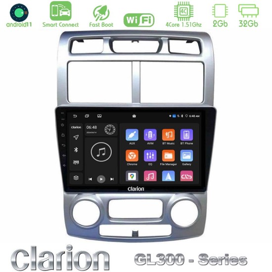 Clarion GL300 Series 4Core Android ClarionOS 2+32GB Kia Sportage 2005-2008 Navigation Multimedia Tablet 9" Με Carplay & Android Auto