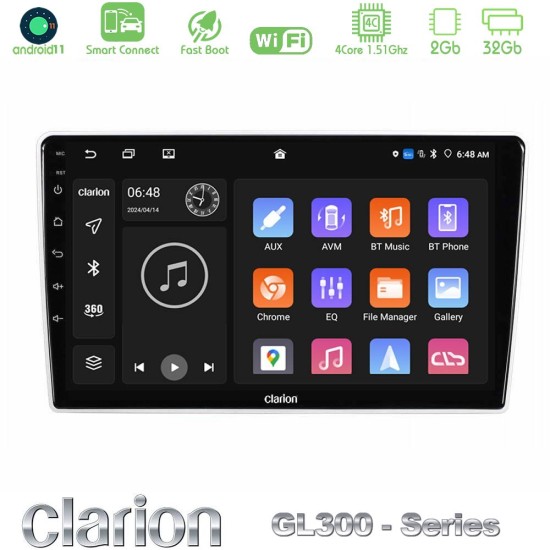 Clarion GL300 Series Kia Sportage 2005-2008 4Core Android ClarionOS 2+32GB Navigation Multimedia Tablet 9" Με Carplay & Android Auto