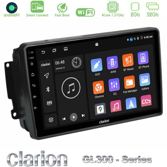 Clarion GL300 Series 4Core Android ClarionOS 2+32GB Mercedes C/CLK/G Class (W203/W209) Navigation Multimedia Tablet 9" Με Carplay & Android Auto