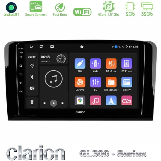 Clarion GL300 Series 4Core Android ClarionOS 2+32GB Mercedes ML/GL Class Navigation Multimedia Tablet 9" Με Carplay & Android Auto