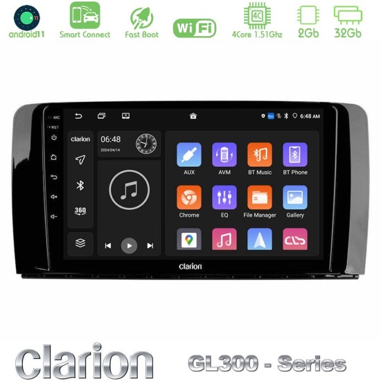 Clarion GL300 Series 4Core Android ClarionOS 2+32GB Mercedes R Class Navigation Multimedia Tablet 9" Με Carplay & Android Auto