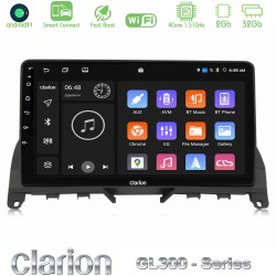 Clarion GL300 Series 4Core Android ClarionOS 2+32GB Mercedes C Class W204 Navigation Multimedia Tablet 9" Με Carplay & Android Auto