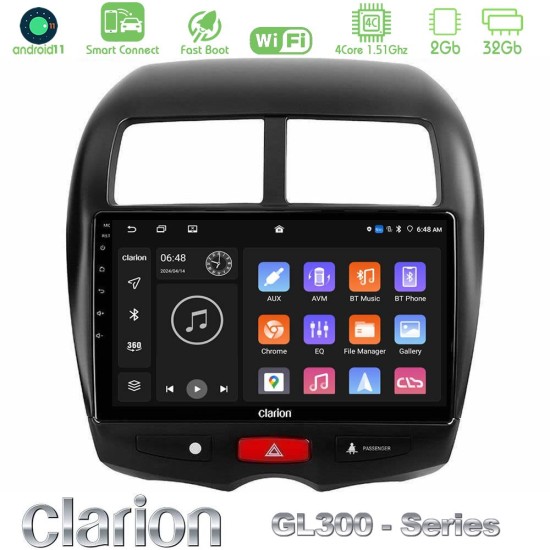 Clarion GL300 Series 4Core Android ClarionOS 2+32GB Mitsubishi ASX Navigation Multimedia Tablet 10" Με Carplay & Android Auto