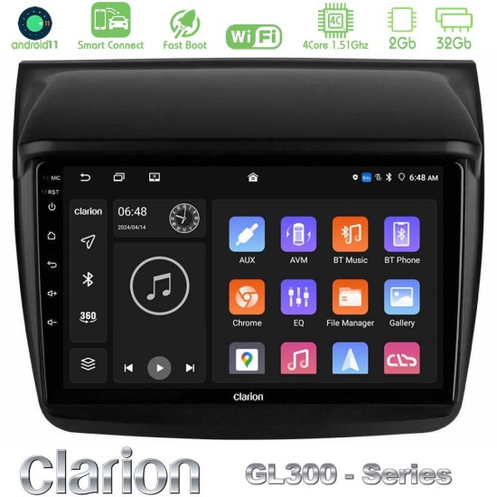 Clarion GL300 Series 4Core Android ClarionOS 2+32GB Mitsubishi L200 Navigation Multimedia Tablet 9" Με Carplay & Android Auto