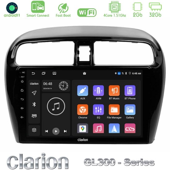 Clarion GL300 Series 4Core Android ClarionOS 2+32GB Mitsubishi Space Star 2013-2016 Navigation Multimedia Tablet 9" Με Carplay & Android Auto
