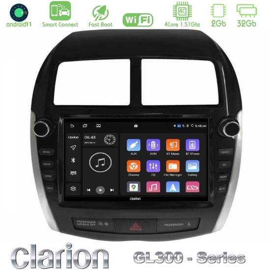 Clarion GL300 Series 4Core Android ClarionOS 2+32GB Mitsubishi ASX 2013-2018 Navigation Multimedia Tablet 9" Με Carplay & Android Auto (Oem Look)