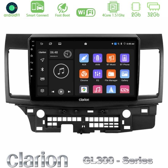 Clarion GL300 Series 4Core Android ClarionOS 2+32GB Mitsubishi Lancer 2008 – 2015 Navigation Multimedia Tablet 10" Με Carplay & Android Auto