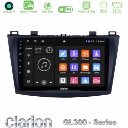 Clarion GL300 Series 4Core Android ClarionOS 2+32GB Mazda 3 2009-2014 Navigation Multimedia Tablet 9" Με Carplay & Android Auto