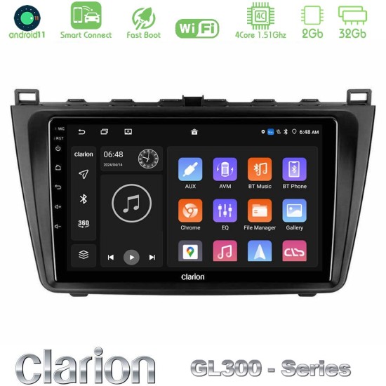 Clarion GL300 Series 4Core Android ClarionOS 2+32GB Mazda 6 2008-2012 Navigation Multimedia Tablet 9" Με Carplay & Android Auto Clarion GL300 Series 4Core Android ClarionOS 2+32GB Mazda 6 2008-2012 Navigation Multimedia Tablet 9" Με Carplay & Android Auto